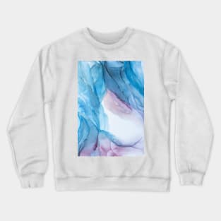 Alcohol ink sparkling blue, pink colors. Crewneck Sweatshirt